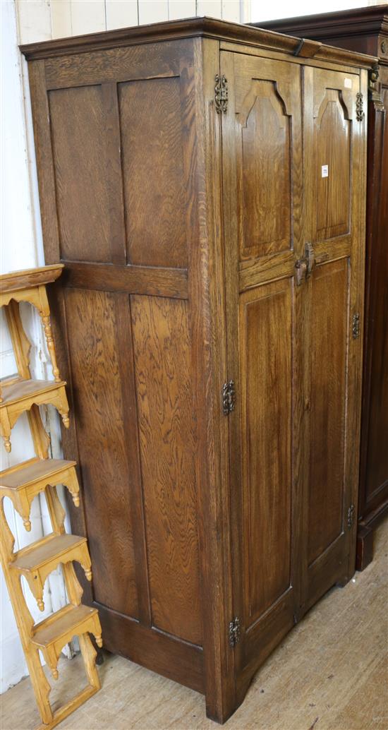 Oak wardrobe with 2 fielded panelled doors